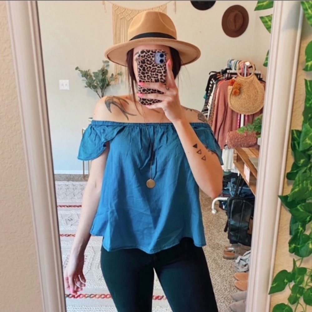 NWOT Madewell Off Shoulder Chambray Bellamy Top M